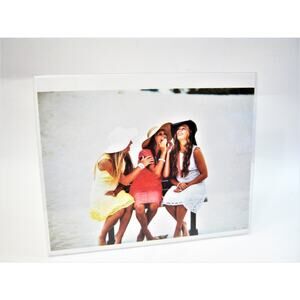 Borderless Photo Frame Picture Holder Horizontal Easel display Stand 10x8 inch